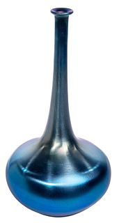 Durand Blue Aurene Bottle Vase
