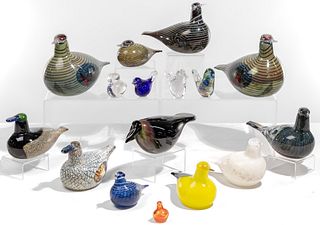 Oiva Toikka (Finnish, 1931-2019) for Nuutajarvi Glass Bird Assortment