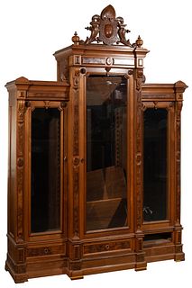 Eastlake Burlwood Veneer Display Cabinet