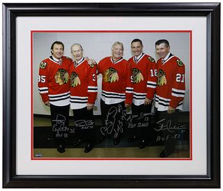 Chicago Blackhawks Hall Of Famers Signed Photograph