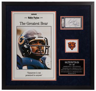 Chicago Bears Walter Payton Signed Commemorative Display
