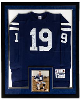 Baltimore Colts Johnny Unitas Signed Jersey and Photograph