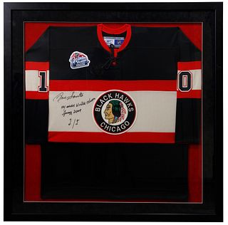 Chicago Blackhawks Jersey Signed and Inscribed by Ron Santo
