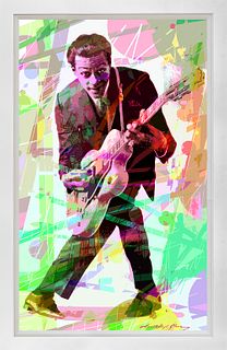 Chuck Berry Mixed Media Original on canvas by David Lloyd Glover