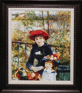 After Pierre Renoir- Limited Edition ink on canvas-The Two Sisters