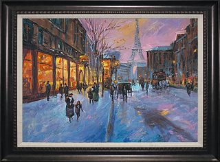 Michael Schofield hand embellished canvas Paris