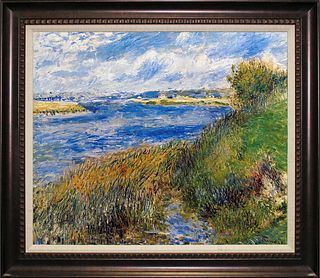 After Pierre Renoir The Seine at Camprosay on canvas landscape