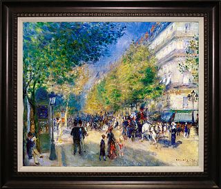 Great Boulevards  Hand Embellished Canvas after Pierre Renoir
