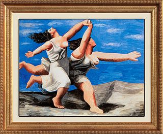 Two Women Running on Beach  after Pablo Picasso Collection Domain after Picasso