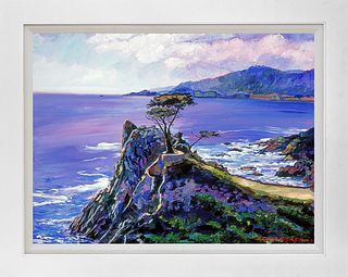 Cypress Point Monterey by David Lloyd Glover Hand embellished canvas