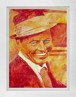 Mixed Media Original on canvas by David Lloyd Glover Old Blue Eyes  Frank Sinatra