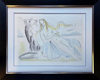 Salvador Dali Limited Edition Original Lithograph Hand signed and numbered. by the artist. Includes certificate Custom framed. 