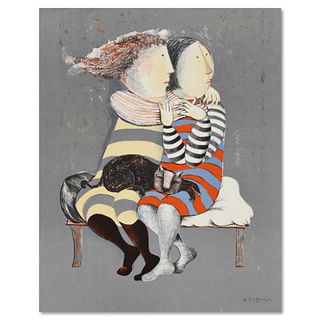 Graciela Rodo Boulanger, "Sister With Cat" Limited Edition Lithograph with Letter of Authenticity