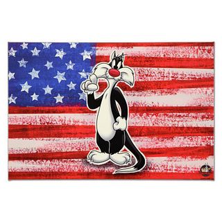 Looney Tunes, "Patriotic Series: Sylvester" Numbered Limited Edition on Canvas with COA. This piece comes Gallery Wrapped.