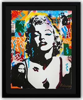 Nastya Rovenskaya- Original Mixed Media on Paper "The Shadow of Marilyn"