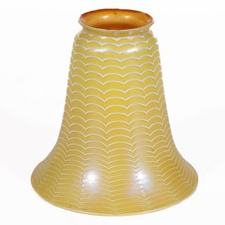 AMERICAN DAMASCENE ART GLASS LAMP SHADE