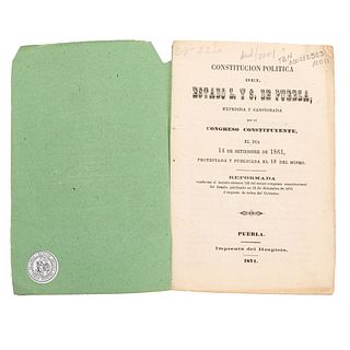 Congreso Constituyente del Estado de Puebla. Constitución Política del Estado Libre y Soberano de Puebla.. Puebla, 1871.