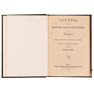 Huerta, Epitacio. Apuntes para Servir a la Historia de los Defensores de Puebla. México: Imprenta de Vicente G. Torres, 1868.