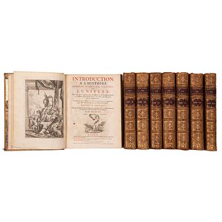 Pufferndorf, Samuel. Introduction à l’histoire Moderne, Générale et Politique de l’Universe. Paris, 1753-59. Tomos I-VIII. Piezas: 8