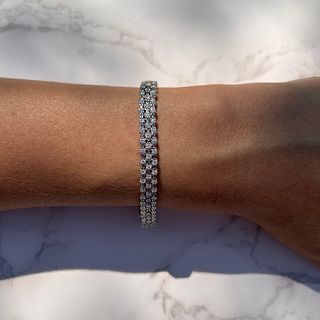 18k 3 Row Diamond Bracelet