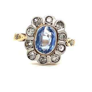 Edwardian 18k Diamond Sapphire RingÂ 
