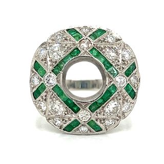 Platinum Emerald Diamond RingÂ 