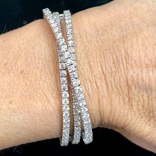 18K White Gold 6.50 Ct. Diamond Cuff Bracelet