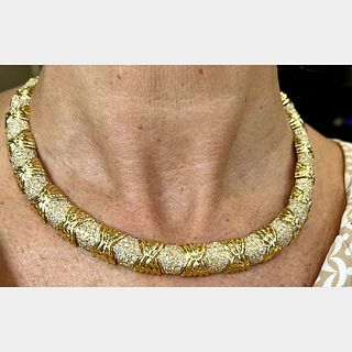 18K Yellow Gold 11.00 Ct. Diamond Necklace