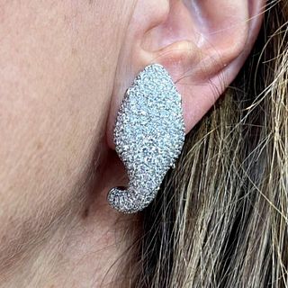 Platinum 11.50 Ct. Diamond Snakehead Earrings