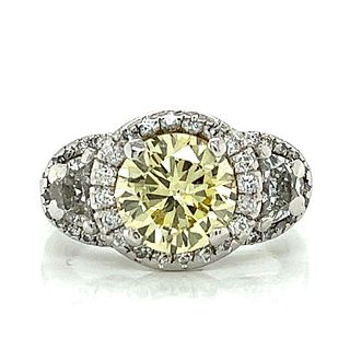 GIA Certified 1.86 Ct. Fancy Yellow Diamond Engagement Ring