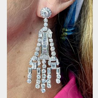 Platinum 13.50 Ct. Diamond Chandelier Earrings