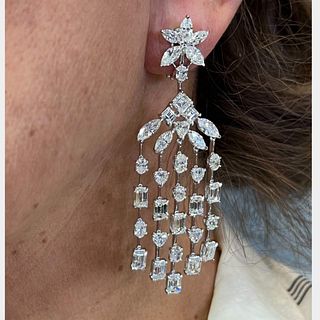 Platinum 23.24 Ct. Diamond Chandelier Earrings