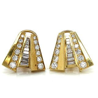 18K Yellow Gold 2.80 Ct. Diamond Earrings