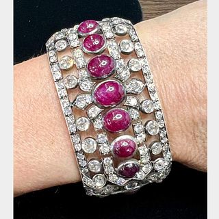 Art Deco Ruby & Diamond Bracelet