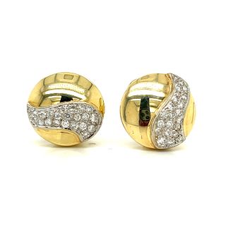 14k Diamond Round Earrings