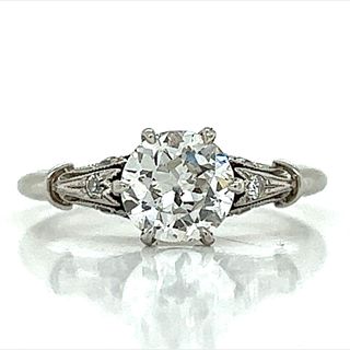 Platinum GIA Certified 1.02 Ct. Diamond Engagement Ring
