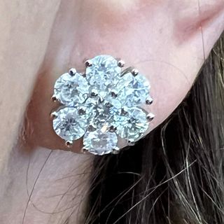14K White Gold 4.35 Ct. Diamond Earrings