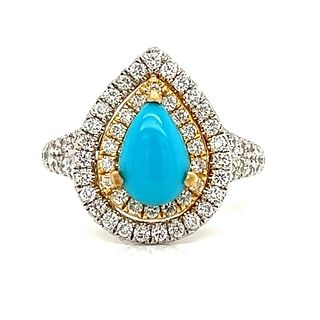18k Turquoise Diamond Ring