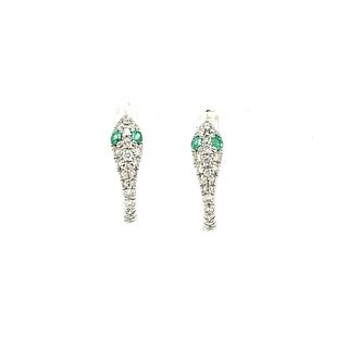 18k Diamond Emerald Snake EarringsÂ 