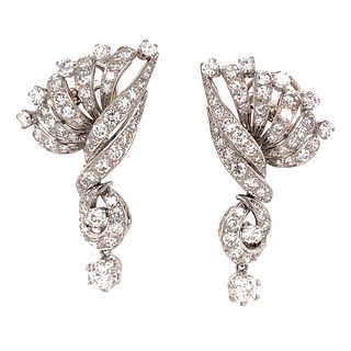 Art Deco Platinum Diamond Earring
