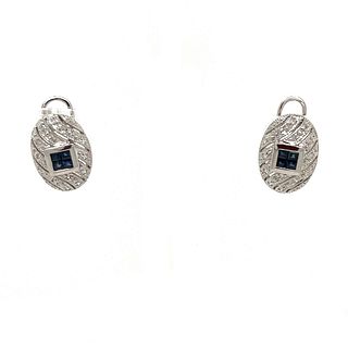 14k Diamond Sapphire Earrings