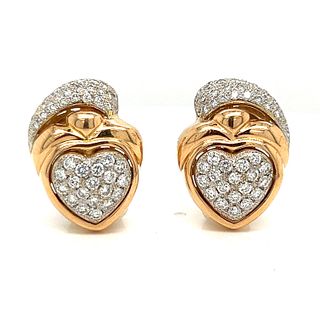 18k Diamond Heart EarringsÂ 