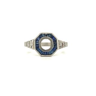 Platinum Sapphire Diamond Mount Ring