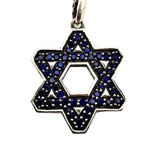 Star of David David Yurman in Sterling Silver with Sapphires