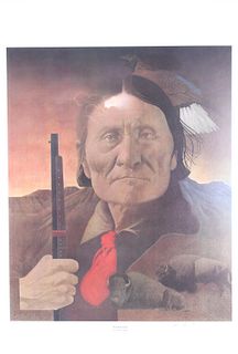 Mark English Signed Lithograph "Geronimo", 1975