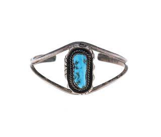 C. 1970's Navajo (Diné) Turquoise Silver Bracelet