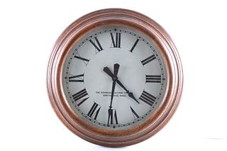 Standard Electric Time Co. Red Oak Wall Clock