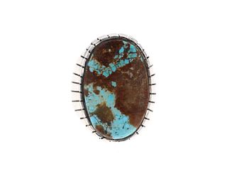 Navajo Richard Hoskie Turquoise & Sterling Ring