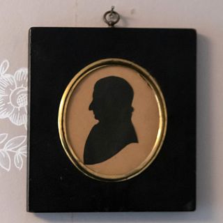 Pair of Silhouettes of Mary Todd Lincoln and Martha Washington, and a Profile of a Gentleman