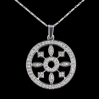 0.54ctw Diamond 14K White Gold Pendant/Necklace